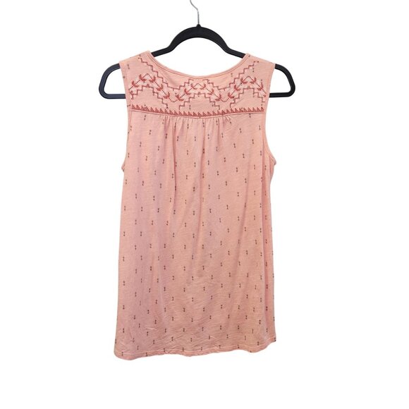 Eddie Bauer Pink Sleeveless Embroidered Tank Top M/M Lightweight 2339 - Picture 2 of 7